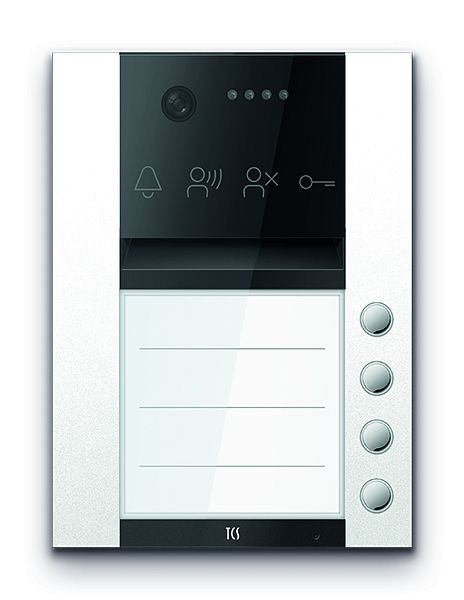 TCS Türkontrollsystem PES PRO IP Video Außenstation 4T 1 Spalte AP RAL9010 reinweiß, AVA410104-0019