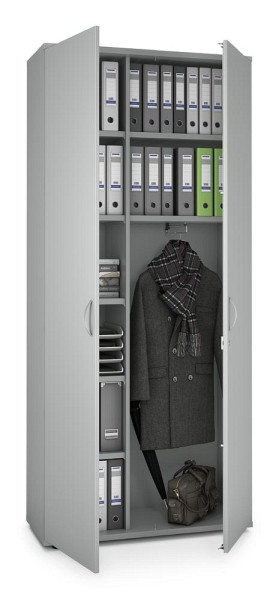 Deskin Garderobenschrank MULTI M pro, Dekor: Lichtgrau, BxHxT: 1000 x 2250 x 420 mm, 250399