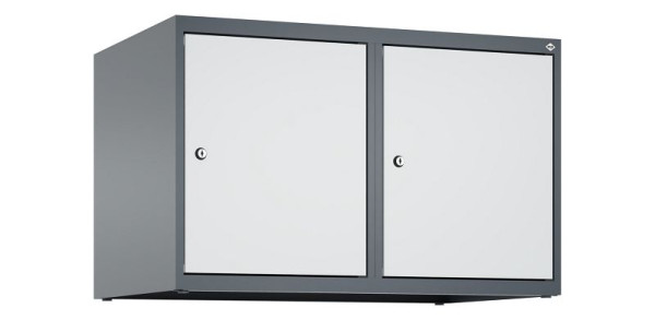 C+P Schrankaufsatz Classic PLUS, Aufsatzschrank, 7016/7035, Zylinderschlösser, 500x800x500mm, 2 Abteile, 080090-22 S10028