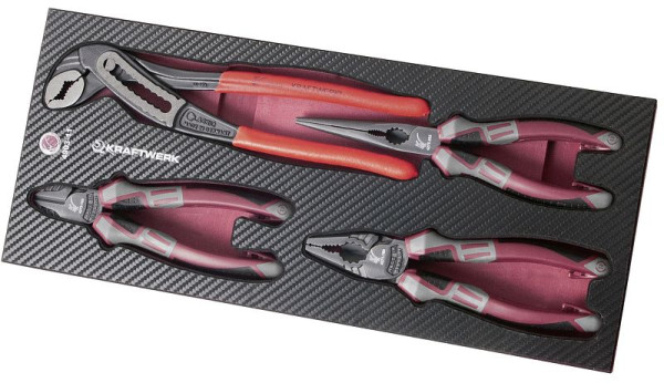 Kraftwerk HICHTECH3C Zangen-Satz 4-teilig in COMPLETO EVA3 Werkzeugeinlage, 4903-15