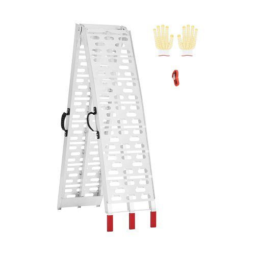 VEVOR Aluminium-Verladerampe 1 Stück (340 kg belastbar), breite Oberfläche, mit Griffen, für ATV/UTV, Motorrad, Elektrofahrrad, ZZGPDLZ750LBZUO84V0