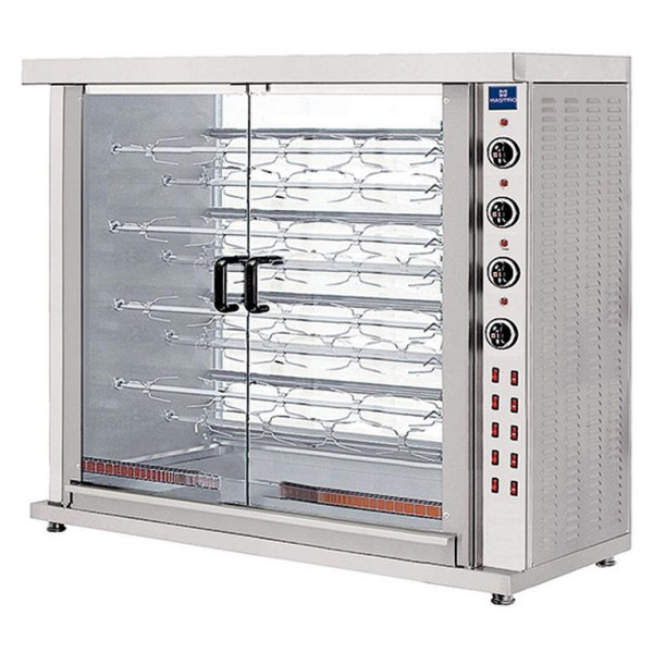 Mastro Elektro-Hähnchengrill mit Beleuchtung, 9 Spieße für 36-45 Hähnchen, AJD0053