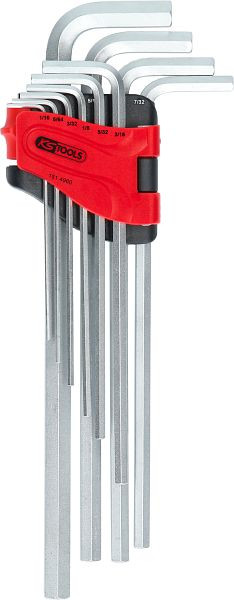 KS Tools Innensechskant-Winkelstiftschlüssel-Satz, extra lang, 10-teilig Zoll, 151.4960