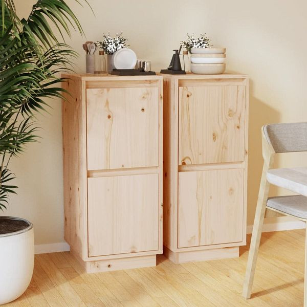 vidaXL Sideboards 2 Stück 31,5x34x75 cm Massivholz Kiefer, 813381