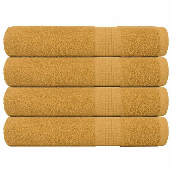 vidaXL Saunatücher 4 Stück Golden 80x200 cm 360 g/m² 100% Baumwolle, 136816