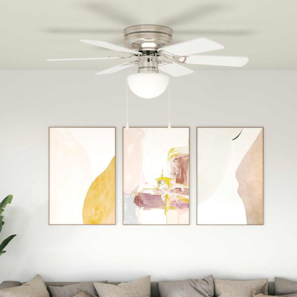 vidaXL Deckenventilator mit Licht Ø 82 cm Weiß, 42035660