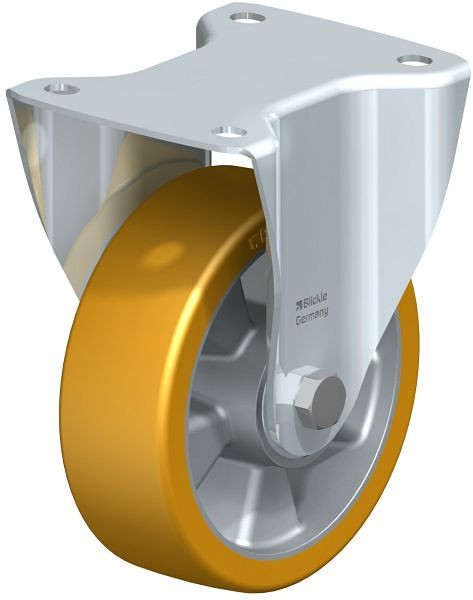 Blickle B-ALTH 150K Stahlblech-Bockrolle, mittelschwere Ausführung, mit Anschraubplatte, Blickle Extrathane®, Hellbraun, 292961