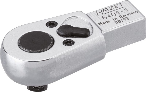 Hazet Einsteck-Umschaltknarre, Einsteck-Vierkant 9 x 12 mm, Vierkant massiv 6,3 mm, Länge: 46.5 mm, Ersatzteil: 6401-1/6, 6401/7, 6401-1