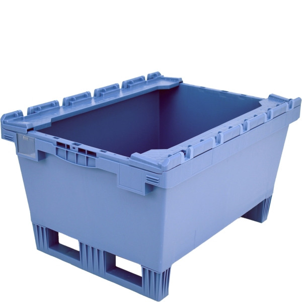 BITO Mehrwegbehälter MB Deckel/Bügel/Kufe /MBB86321RKufe 800x600x323 taubenblau, Bügel Rippenboden Kufe, C0402-0052
