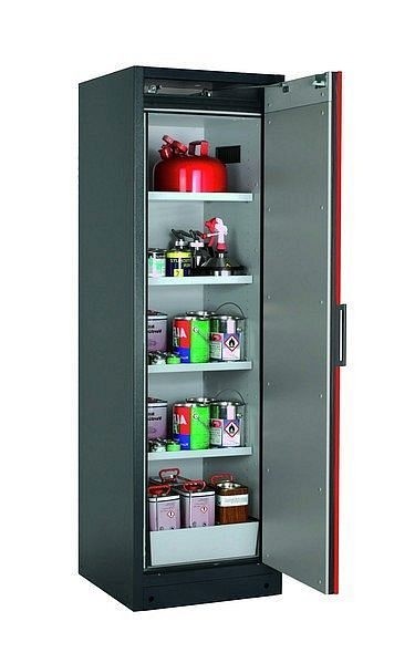 asecos Sicherheitsschrank Q-CLASSIC-90, Q90.195.060.R in verkehrsrot RAL 3020 mit 4x Fachboden (Stahlblech), 30073-046-33408