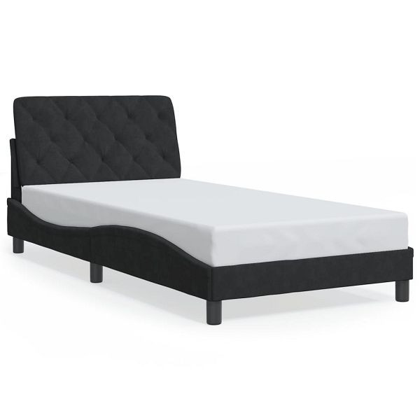 vidaXL Bettgestell mit Kopfteil Schwarz 100x200 cm Samt, 3207907