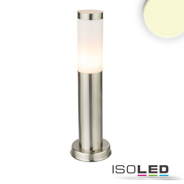 ISOLED Pollerleuchte 450 Edelstahl, IP44, warmweiß, mit E27 LED Leuchtmittel 9W, 115014