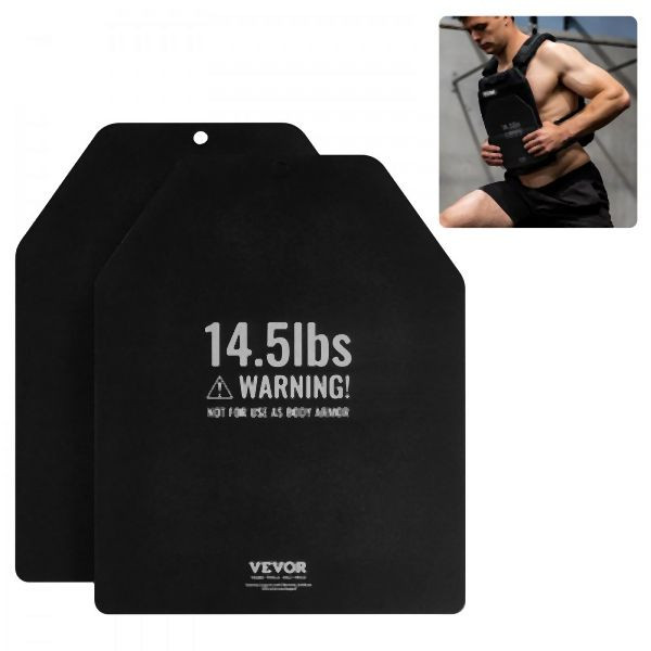 VEVOR Gewichtsplatten Set 13,2 kg (2 x 6,6 kg), Flache Platten für Gewichtsweste, Ergonomisch für Training & Laufen, HJGKPZPHJGPB5S67W001V0