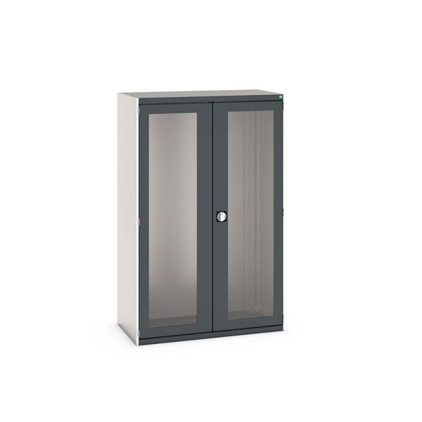 bott cubio Sichtfensterschrank, BxTxH: 1300x650x2000mm, RAL 7035/7016, Anthrazitgrau, 40022023.19V