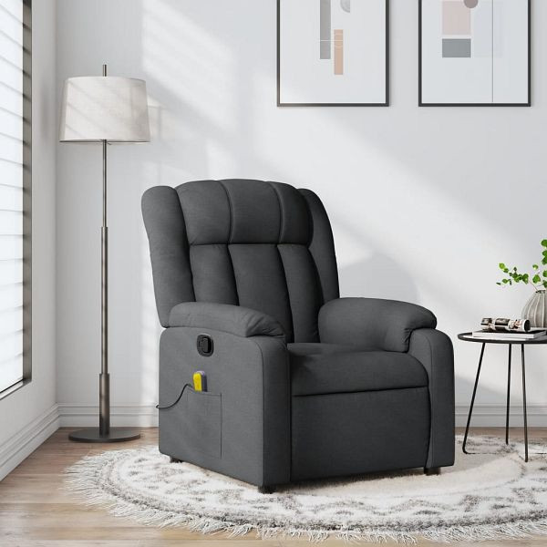 vidaXL Massagesessel Dunkelgrau Stoff, 373587, 8721012203402