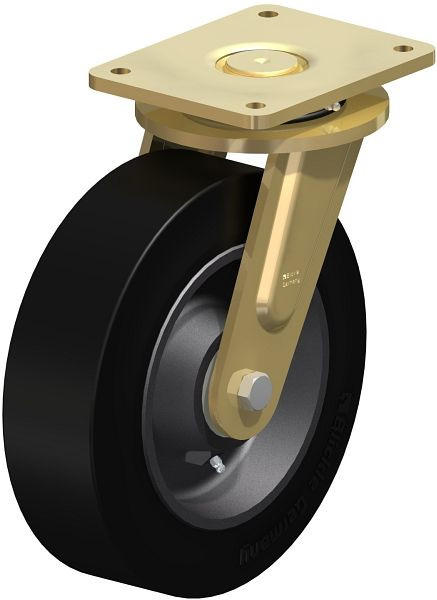 Blickle LS-GEV 302K Stahlgeschweißte Schwerlast-Lenkrolle, schwere Drehkranz-Ausführung, Elastik-Vollgummi, Schwarz, 621672