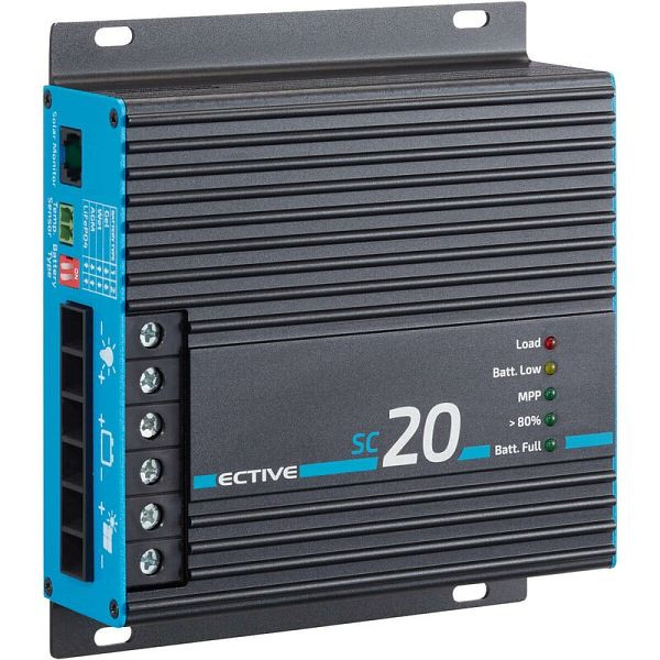 ECTIVE SC 20 MPPT Solar-Laderegler für 12/24V Versorgungsbatterien 240Wp/480Wp 50V 20A, TN3466
