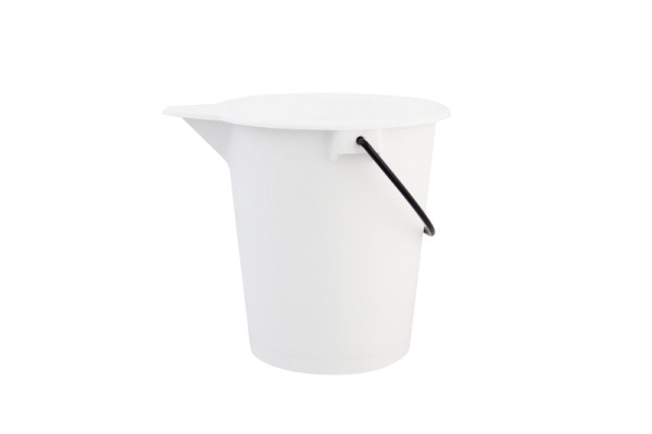 Schneider Eimer 10 Liter, mit Ausguss, Literskala, Kunststoff LDPE weiß, 200830
