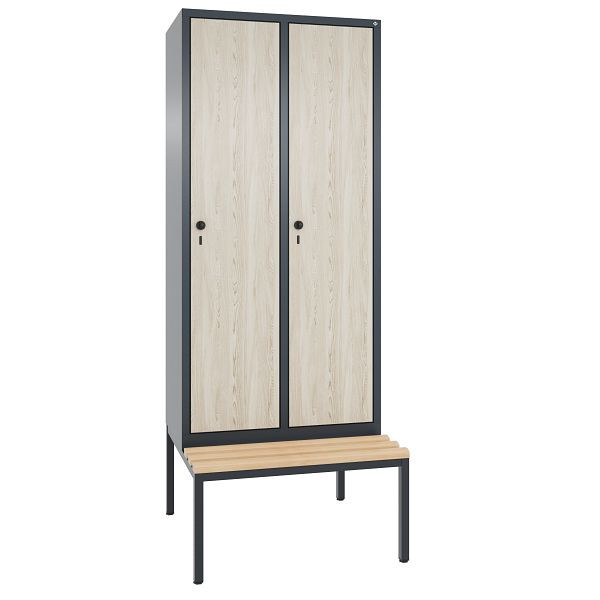 C+P Spind Evolo, 2 Abteile, H2090xB810xT815 mm, Anthrazit/MDF Esche, 48050-22 S10623