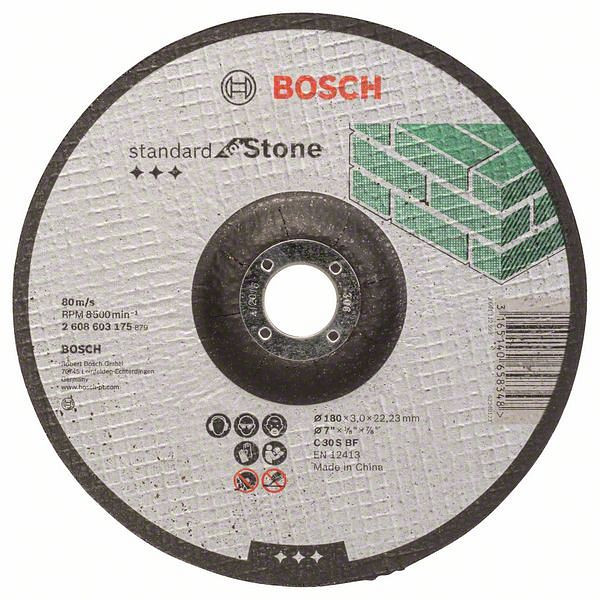 Bosch Trennscheibe gekröpft Standard for Stone C 30 S BF, 180 mm, 3,0 mm, VE: 20 Stück, 2608603175