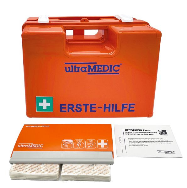 ultraMEDIC Erste-Hilfe-Set ultraAID I6 EH-Koffer gefüllt + Pflasterspender + Gutschein Füllung DIN 13157, SAN-0174-01