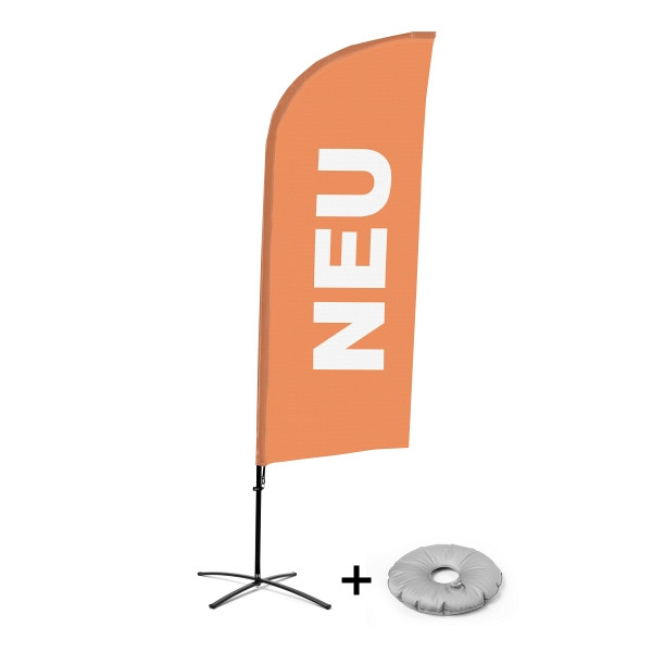 Showdown Displays Beachflag Alu Wind Komplett-Set Neu Orange Deutsch Kreuzständer, BFAW310-CB30-WB-I93