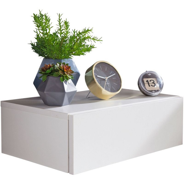 Wohnling Nachtkonsole DREAM für Wandmontage 46x15x30cm Weiß, WL5.317