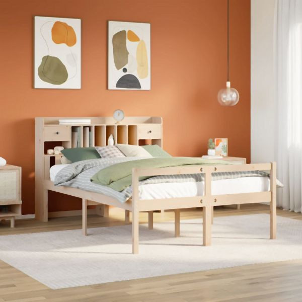 vidaXL Massivholzbett mit Regal ohne Matratze 140x200 cm Kiefernholz, 3322055