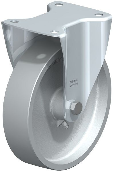 Blickle B-G 200G Stahlblech-Bockrolle, mittelschwere Ausführung, mit Anschraubplatte, Guss, Grau, 7773