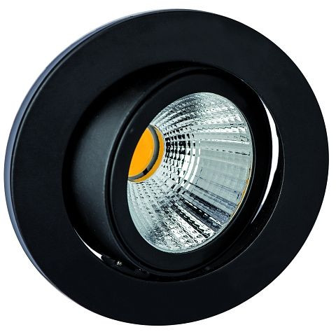 rutec LED-Einbaustrahler 8W schwarz mit Konverter dimmbar 3000K 25° 350 mA CRI80, ALU57372WWD