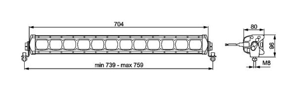 HELLA VALUEFIT LED-Arbeitsscheinwerfer, Valuefit Lightbar LBX-720, 12/24V, 5500lm, Anbau, stehend/hängend, 2000mm, 1GJ 360 003-002
