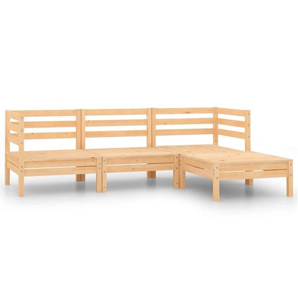 vidaXL 4-teilig Garten-Lounge-Set Massivholz Kiefer, 806622