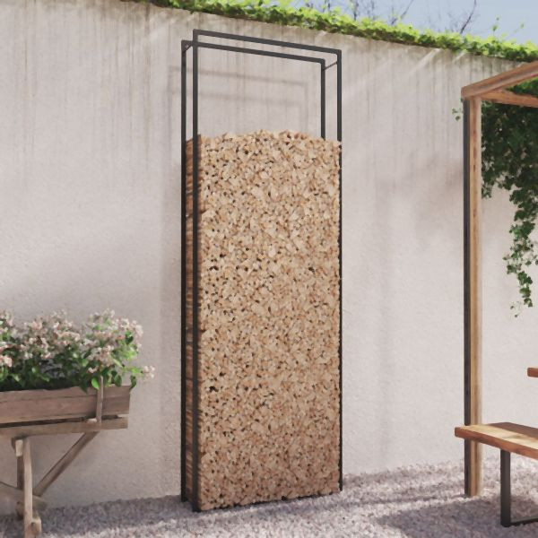 vidaXL Brennholzregal Mattschwarz 110x28x312 cm Stahl, 350312