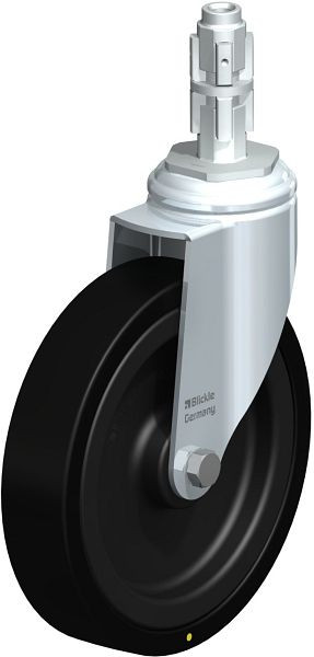 Blickle LKRA-VPA 150K-11-EL-E13 Apparate-Lenkrolle mit Rückenloch, Vollgummi, Schwarz, 848475