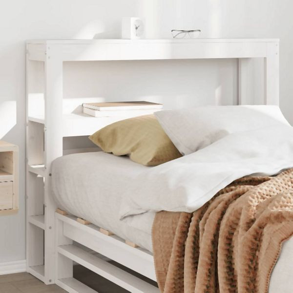 vidaXL Kopfteil mit Ablagen Weiß 75 cm Massivholz Kiefer, 850900