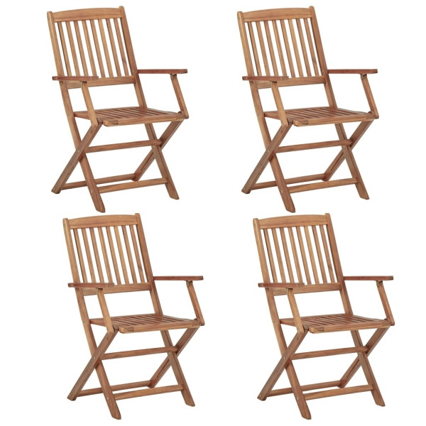 vidaXL Klappbare Gartenstühle 4 Stück Massivholz Akazie, 313602