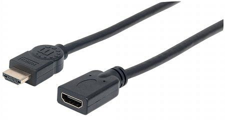 MANHATTAN High Speed HDMI-Verlängerungskabel mit Ethernet-Kanal, 20 cm, schwarz, 354356