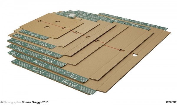 Progress Packaging PB FEK20.09 Fixiereinlage "PREMIUM" braun 2-wellig mit 2x SK-Verschluss und Aufreißfaden - 494/384 - VE: 10 Stück, 005929