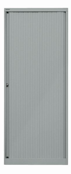 Bisley Rollladenschrank EuroTambour, 4 Fachböden, 5 OH, Rollladen silber, Korpus silber, ET408194SSL355