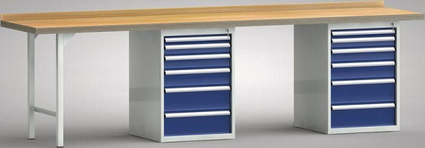 KLW Profi-Werkbank - 3000 x 700 x 905 mm L x T x H (ERGO-Version), rechts 50EA/75EA/100EA/125EA/2x175EA, WP431E-3000M45-E1741