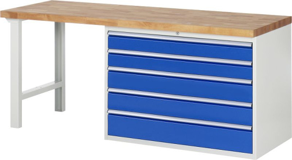 RAU Werkbank Serie 7000 - Modell 7713, B2000 x T700 x H890 mm, Systemunterbau B2000 x T650 x H850 mm, 03-7713A1-207B4M.11
