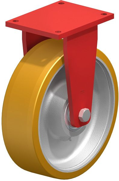 Blickle BS-GTH 406K Stahlgeschweißte Schwerlast-Bockrolle, Blickle Extrathane®, Hellbraun, 478735