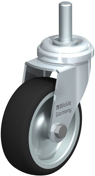Blickle LRA-PATH 75G-GS10 Apparate-Lenkrolle mit Gewindestift, Thermoplastisches Polyurethan, Grau, 848623