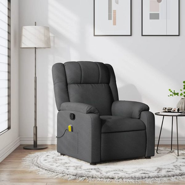 vidaXL Massagesessel Dunkelgrau Stoff, Top-Qualität, 373549