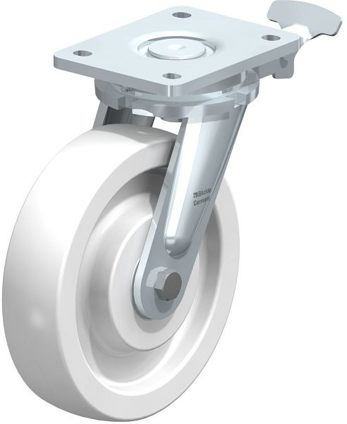 Blickle LO-SPO 200K-RI4 Stahlgeschweißte Schwerlast-Lenkrolle, Polyamid, Weiß, 342287