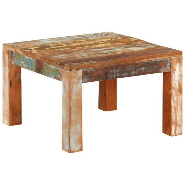 vidaXL Couchtisch 55x55x35 cm Altholz Massiv, Material: Massives Altholz mit gemischter Farbgebung, 350322