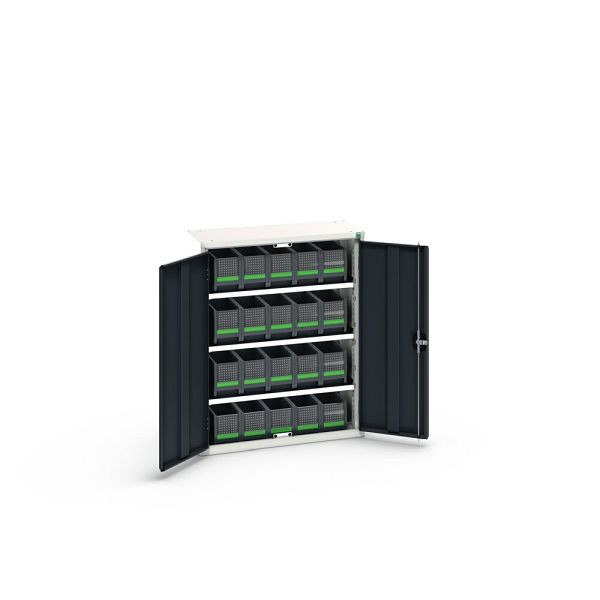 bott verso Magazinschrank, mit 3 Fachböden und 20 bottBoxen, BxTxH: 800x350x1000mm, Anthrazitgrau, 16926404.19