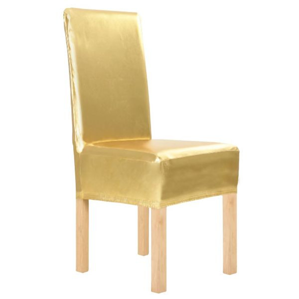 vidaXL 6 Stück Stretch-Stuhlhussen Golden Gerade, 133558