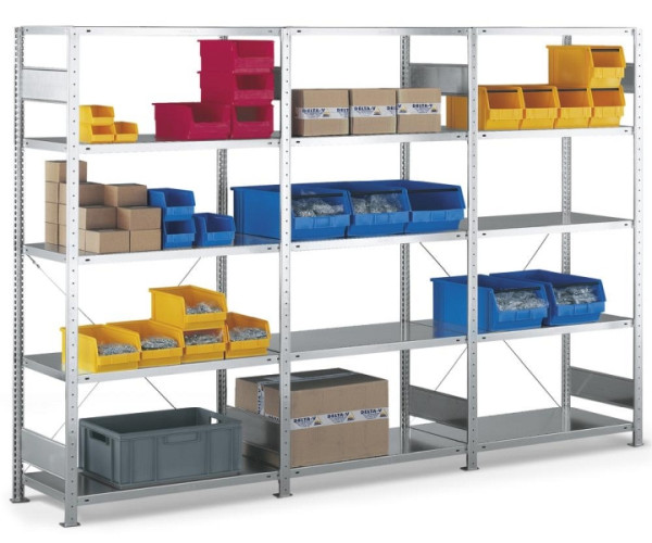 Deskin Steckregal ST 3000, B 1006 x H 2000 x T 636 mm, 85 kg Fachbodentraglast, 239795