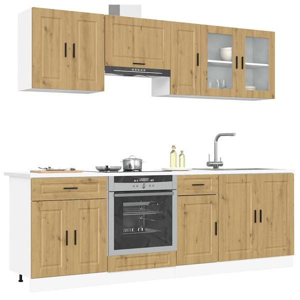 vidaXL 8-tlg. Küchenschrank-Set Kalmar Artisan-Eiche Holzwerkstoff, 3314850